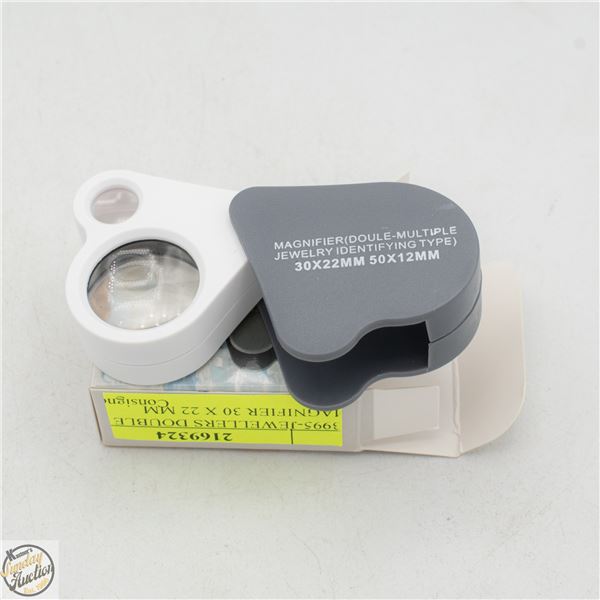 #3995-JEWELLERS DOUBLE MAGNIFIER 30 X 22 MM