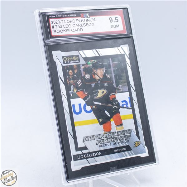 2023–24 OPC PLATINUM #293 LEO CARLSSON ROOKIE CARD