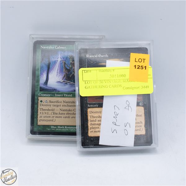 LOT OF 50 VINTAGE MAGIC THE GATHERING CARDS