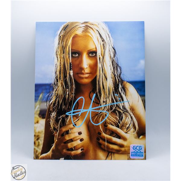 SIGNED CHRISTINA AGUILERA PHOTO WITH COA