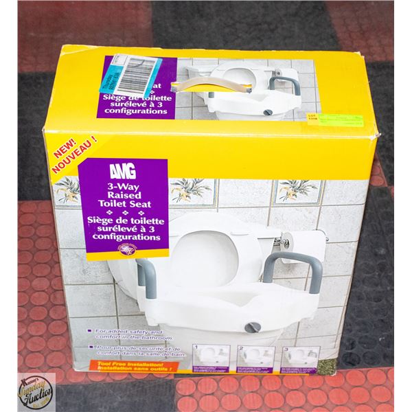 NEW AMG 3 WAY RAISED TOLIET SEAT