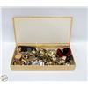 Image 1 : ESTATE JEWELRY BOX WITH VARIOUS CONTENTS