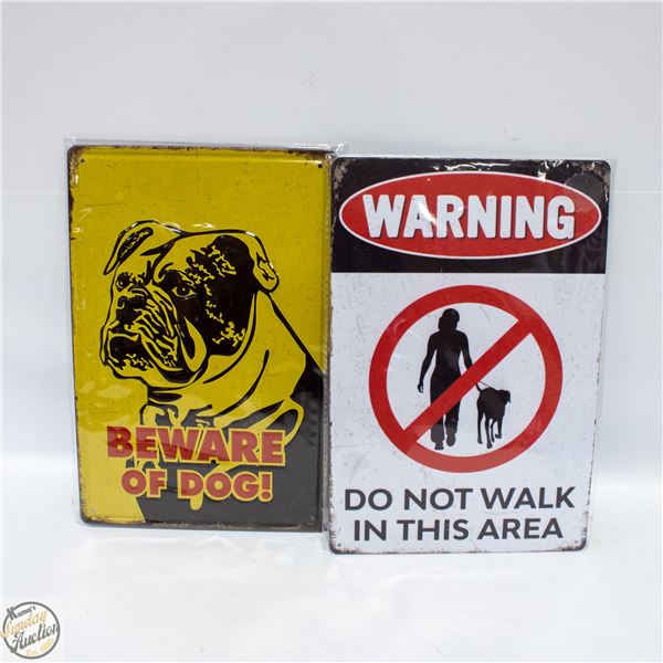 (2) BRAND NEW METAL WALL SIGNS 8" X 12" EACH