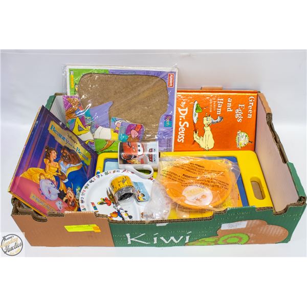 FLAT OF VINTAGE ITEMS INCLUDING DISNEY