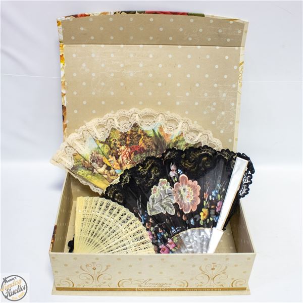 LOT OF VINTAGE HAND FANS