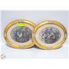 Image 1 : 2 VINTAGE FLORAL PRINTS IN ORNATE FRAME