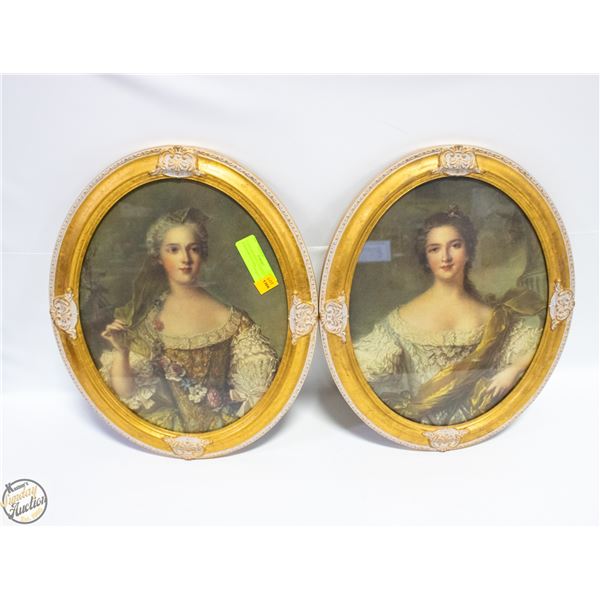 2 VINTAGE PRINTS MADAME SOPHIE & MADAM VICTORIE