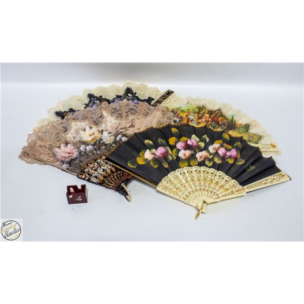 LOT OF VINTAGE HAND FANS