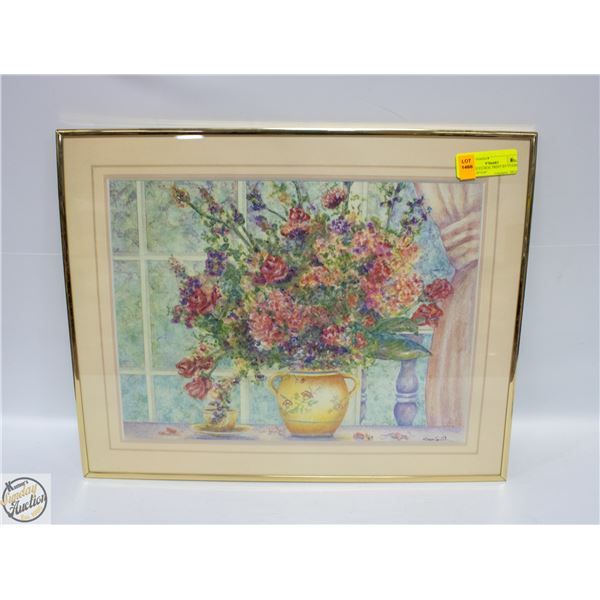 FRAMED FLORAL PRINT BY COOPER SMITH 20"X16"