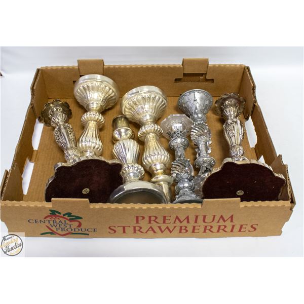 LOT OF VARIOUS METAL CANDLE HOLDERS