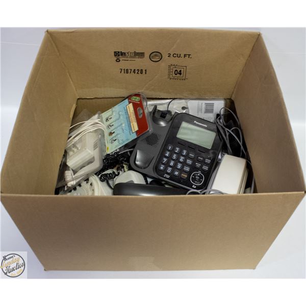 LOT VARIOUS VARIOUS HOUSE PHONES, PHONE CORD REELS