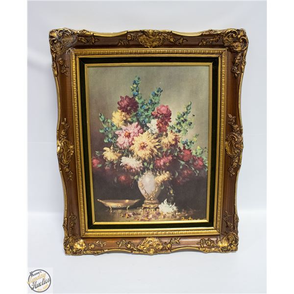 ORNATE FRAMED FLORAL ART PRINT BY FONTANA