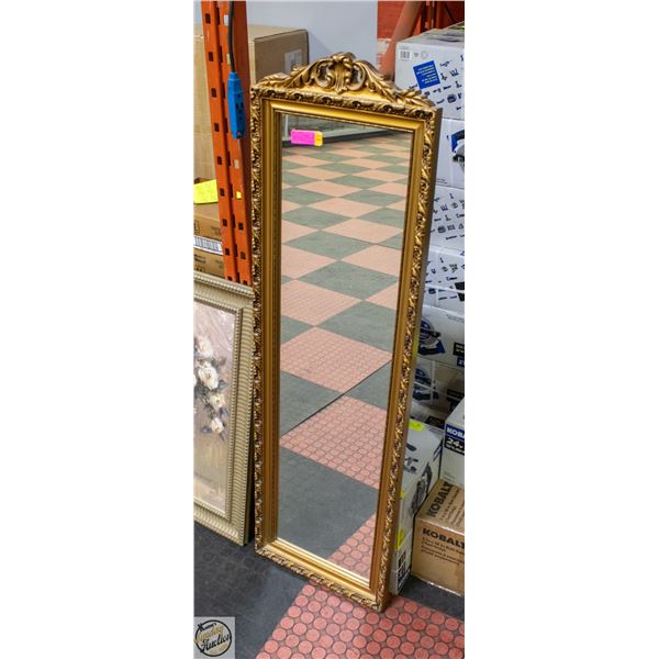 VINTAGE RECTANGLE GOLD GILTED ORNATE MIRROR