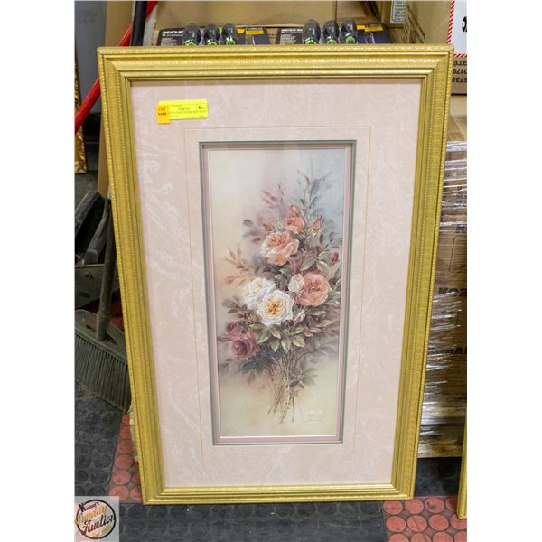 FRAMED FLORAL NUMBERED PRINT BY LENA LIU