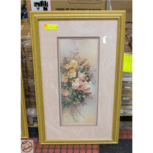 FRAMED FLORAL NUMBERED PRINT BY LENA LIU