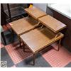 Image 1 : 2 VINTAGE MID CENTURY ATOMIC ERA WOOD 2 TIER