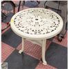 Image 1 : SMALL OUTDOOR WHITE PATIO TABLE H-26" DIAMETER-27"