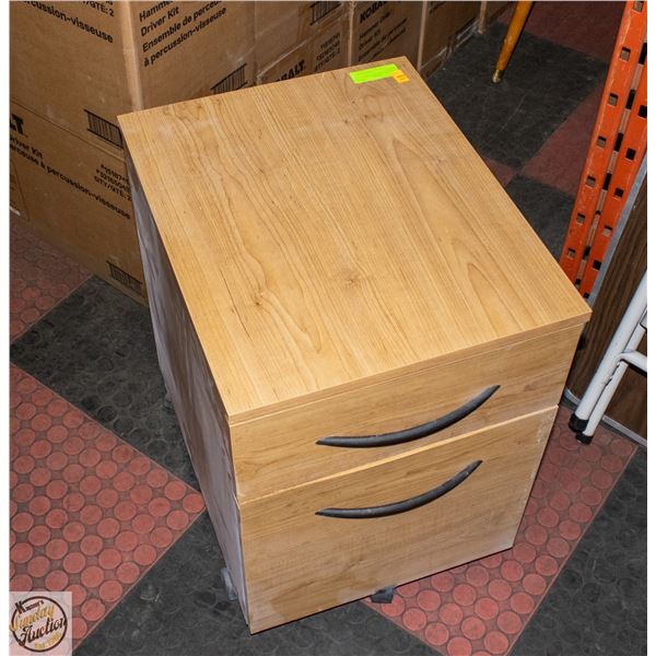 2 DRAWER SIDE DESK CABINET ON WHEELS