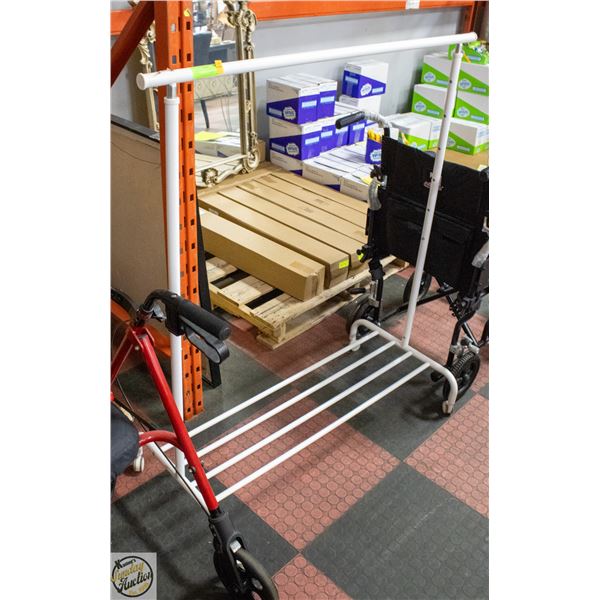 LARGE WHITE CLOTHING RACK 65"X44"