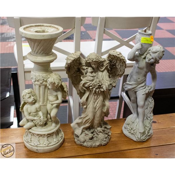 LOT OF CEMENT AND STONE YARD ORNAMENTS