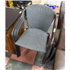 Image 1 : 4 BLACK METAL/WICKER PATIO CHAIRS