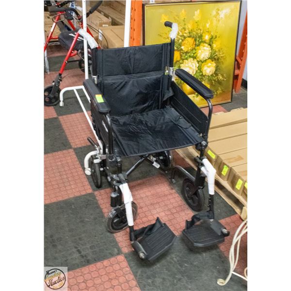 AIRGO BLACK WHEEL CHAIR FOLDS UP
