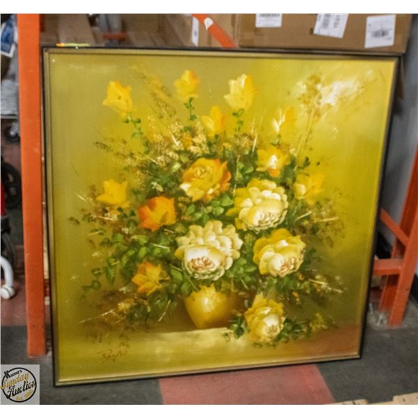 FRAMED SIGNED OIL PAINTING REGAN ROSES