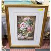 Image 1 : ORNATE FRAMED FLORAL ART PRINT 27"X23"