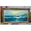 Image 1 : LARGE OCEAN PAINTING UNSIGNED 54"X31"