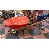 Image 1 : LARGE RED WHEEL BARROW NEEDS NEW WHEEL