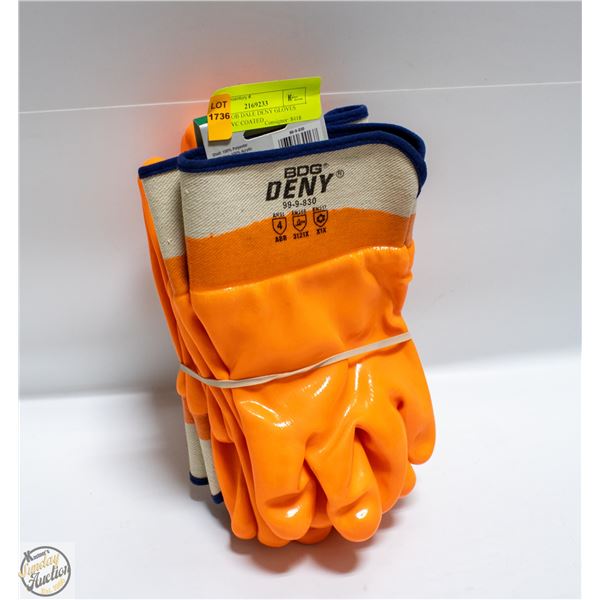 3 PAIR BOB DALE DENY GLOVES LINED PVC COATED