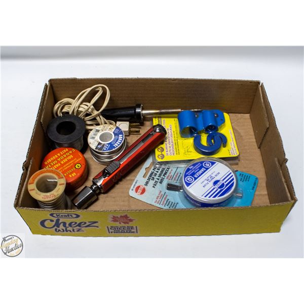 FLAT OF SOLDERING MATERIALS AND TOOLS