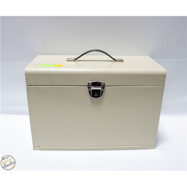 VINTAGE METAL FILE STORAGE CASE 12"X17"X8"