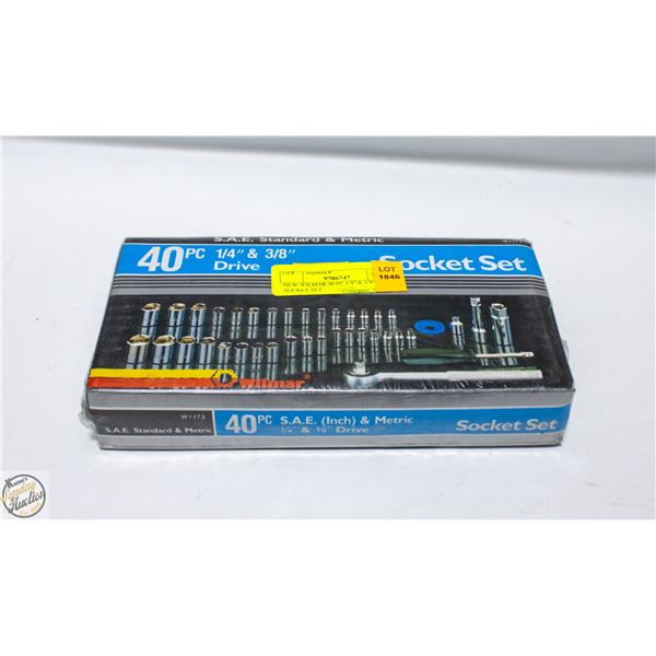 NEW WILMAR 40 PC 1/4" & 1/8" SOCKET SET