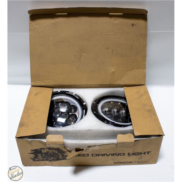 IN BOX PAIR OF LED DRIVING LIGHTS COMPATIBLE WITH