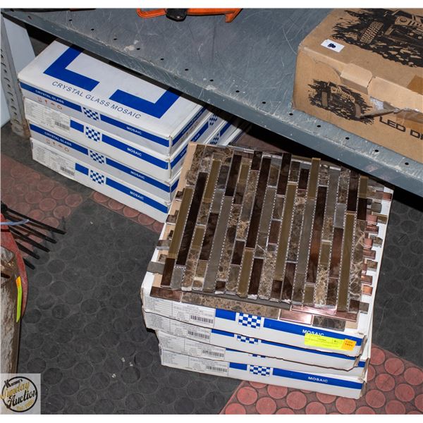 LOT OF MOSAIC CRYSTAL GLASS TILES