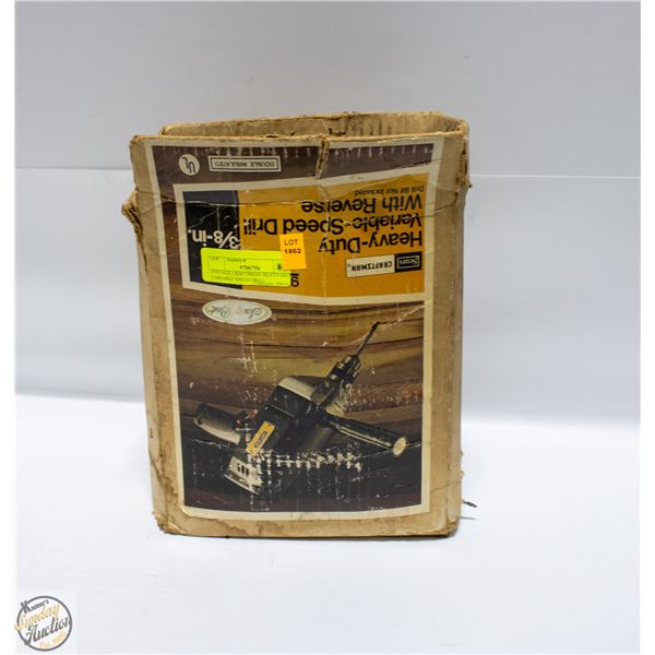 VINTAGE CRAFTSMAN HEAVY-DUTY VARIABLE SPEED DRILL