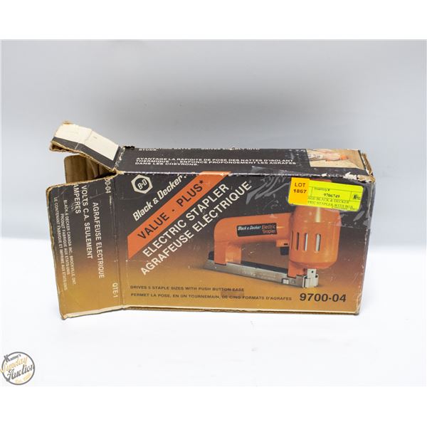 VINTAGE BLACK & DECKER ELECTRIC STAPLER WITH BOX