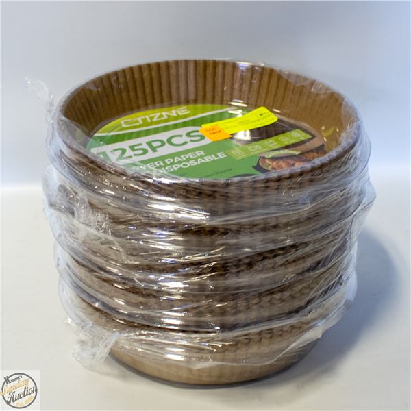 LOT OF 5 AIR FRYER PAPER LINERS 8"