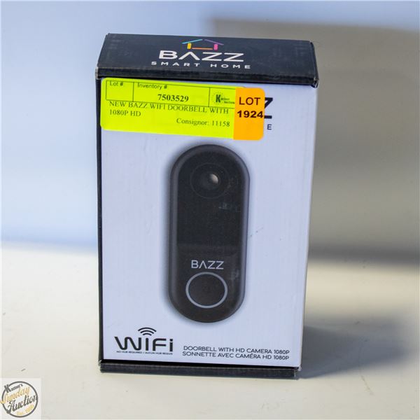 NEW BAZZ WIFI DOORBELL WITH 1080P HD