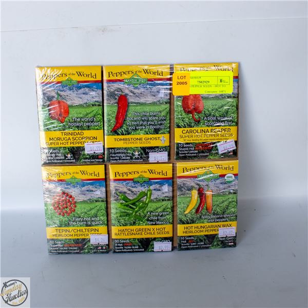 PKG OF 6 PEPPER SEEDS – HOT TO