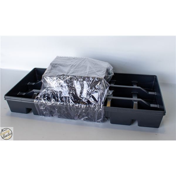 (2) SOAK TRAYS & 36 SQUARE POTS