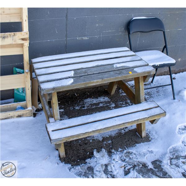 LOCATED OUTSIDE SMALL PICNIK TABLE