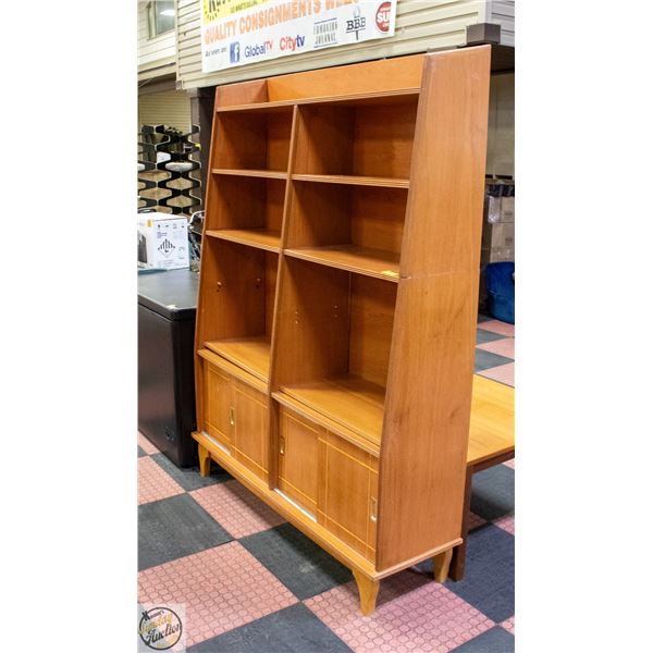 SOLID WOOD BOOKSHELF AND CABINET 38" X 16.5" X 49"