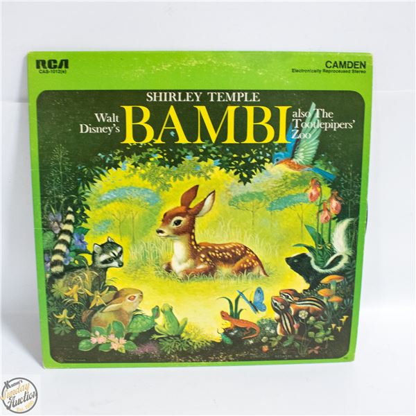 BAMBI DISNEY MOVIE VINYL RECORD SHIRLEY TEMPLE