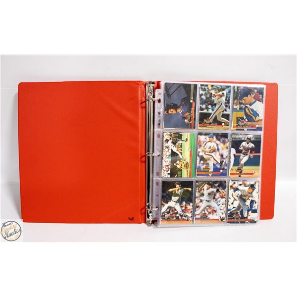 BINDER WITH 100+ BASEBALL CARDS