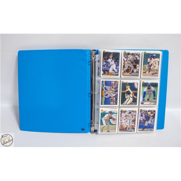 BINDER WITH 180 BASEBALL CARDS
