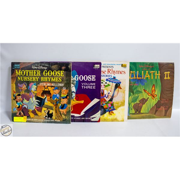 LOT OF 4 CHILDRENS VINYL RECORDS