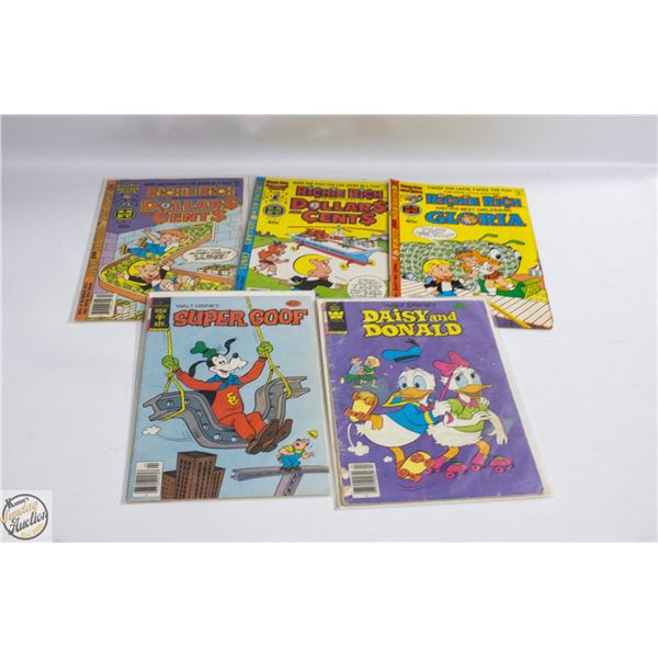 LOT OF 5 VINTAGE 40 CENT COMIC BOOKS