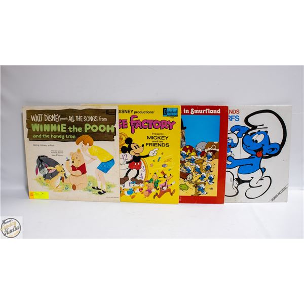 LOT OF 4 CHILDRENS VINYL RECORDS